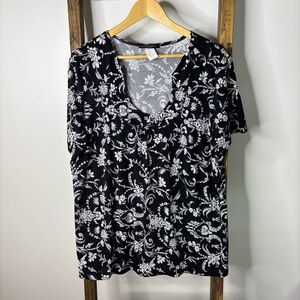 Jonden Floral Black and White Women's Top
